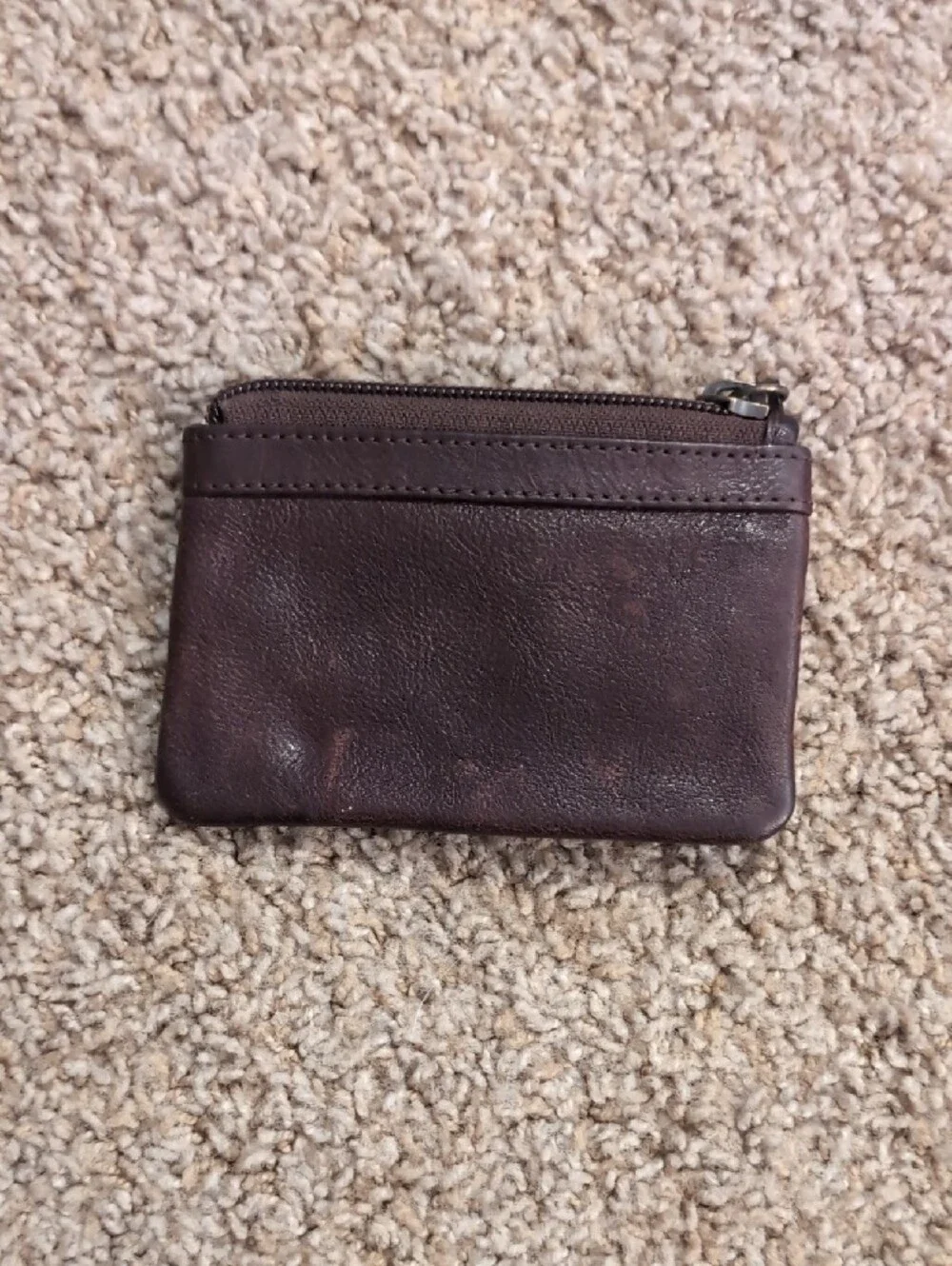 Men's Brown Leather Card Holder Wallet with ID Window